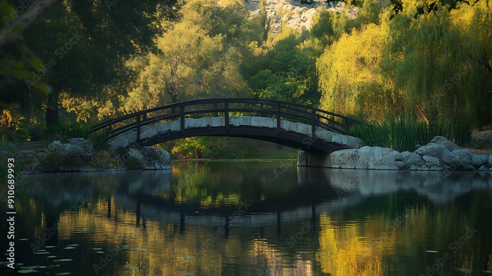 small bridge over mirror lake : Generative AI small bridge over mirror lake : Generative AI