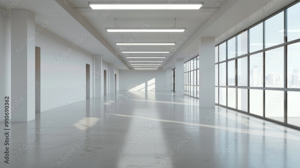 Empty Office Space with City View Empty Office Space with City View