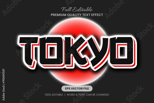 Tokyo Japan Editable Text Effect, Font Graphic Style