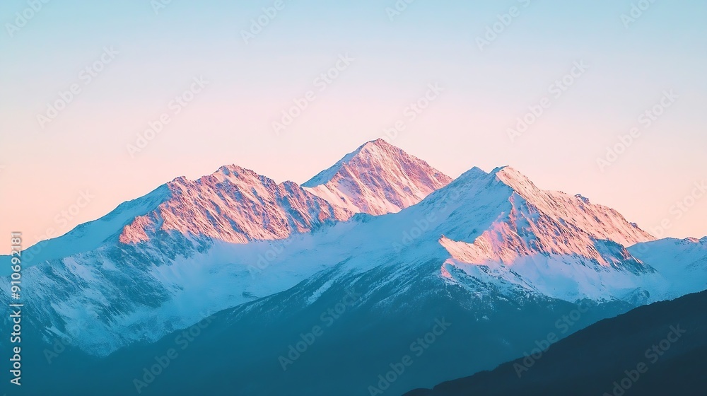 Dawn over the snow capped mountains Snowy mountain peak at dawn Sunrise in mountains Mountain sunrise landscape : Generative AI Dawn over the snow capped mountains Snowy mountain peak at dawn Sunrise in mountains Mountain sunrise landscape : Generative AI
