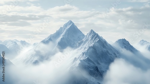 Mountain cloudsMountainsCloudsMountain landscapeScenic viewNatureWildernessNatural beautyOutdoor adventureHiking sceneryMountain peaksCloudy skyMisty mountains : Generative AI photo