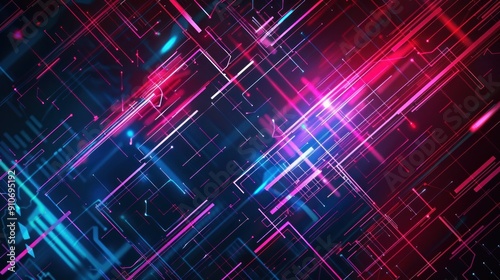 Neon Lines and Geometric Shapes