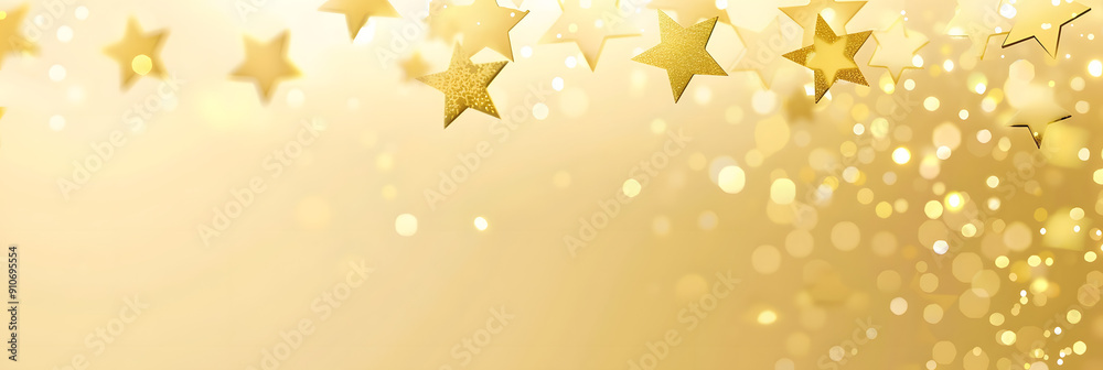 A light yellow background with small stars and bokeh lights scattered across the surface, creating an elegant and festive atmosphere for New Year's celebration or special events. A light yellow background with small stars and bokeh lights scattered across the surface, creating an elegant and festive atmosphere for New Year's celebration or special events.