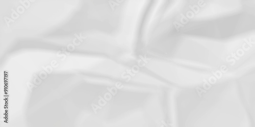 Vector white crumpled old paper background. panorama craft wrinkly paper texture background, crumpled craft ripped poster and banner.	
