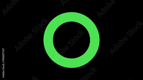 Loading Circle Green Video Back and Forth . Loading Animation Icon on Transparent Background Looping Animation