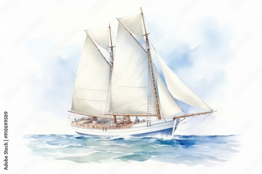 Fototapeta premium Watercraft sailboat vehicle sailing.