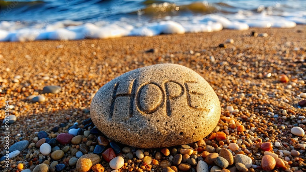 Painting of a message of hope on the rocks at the beach, hope, message, rocks, beach, sea, ocean, painting Painting of a message of hope on the rocks at the beach, hope, message, rocks, beach, sea, ocean, painting