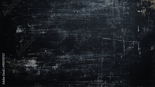 Dark scratched grunge background, old film effect,  Very dark charcoal colors background, Weathered black paper texture background. 