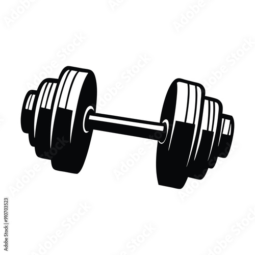 dumbbells silhouette icon for fitness vector design