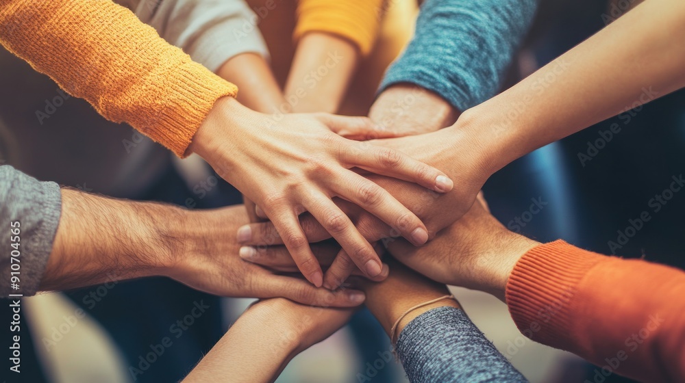 Unity and Teamwork through Hands Together Unity and Teamwork through Hands Together