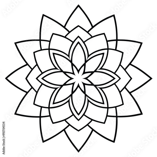 Circle pattern in the form of mandala for Henna, Mehndi, tattoos