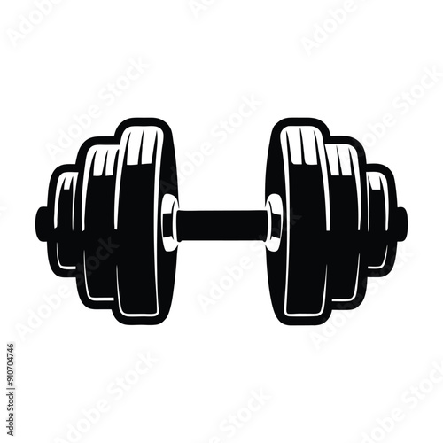 dumbbells silhouette icon for fitness vector design