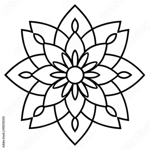 Circle pattern in the form of mandala for Henna, Mehndi, tattoos