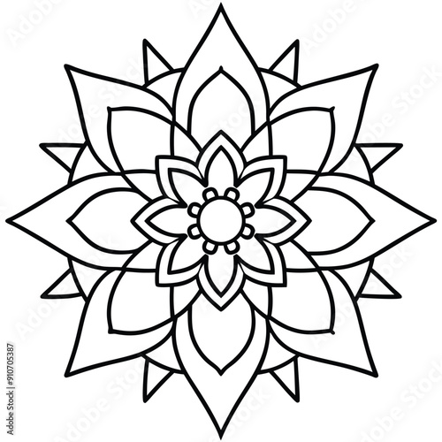 Circle pattern in the form of mandala for Henna, Mehndi, tattoos