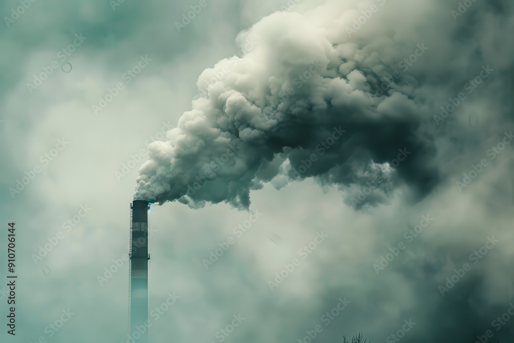 Air Pollution. Industrial Emission from Coal Power Plant Generating Toxic Smoke Air Pollution. Industrial Emission from Coal Power Plant Generating Toxic Smoke