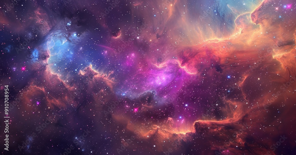 Cosmic Nebula with Vibrant Colors and Starry Dust Cosmic Nebula with Vibrant Colors and Starry Dust