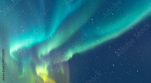 Northern lights or Aurora borealis in the sky - Tromso, Norway