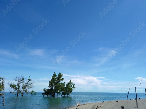 tropical sea ​​view background in sunny weather photo