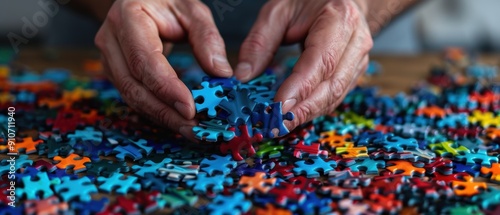 Creative Design Process: Designer Experimenting with Unique Shapes for Jigsaw Puzzles