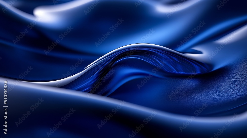 Obraz premium Close up of blue light objects, postmodern minimalist design, smooth gradient, black and dark amber accents, smooth curves, capturing geographical views