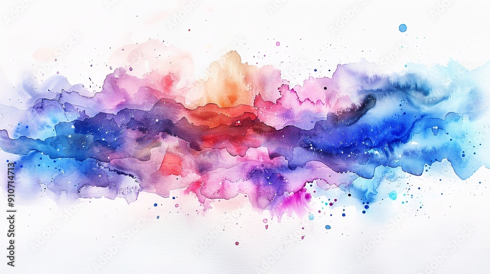 Fototapeta premium Abstract Aqarelle hand drawn art on white background