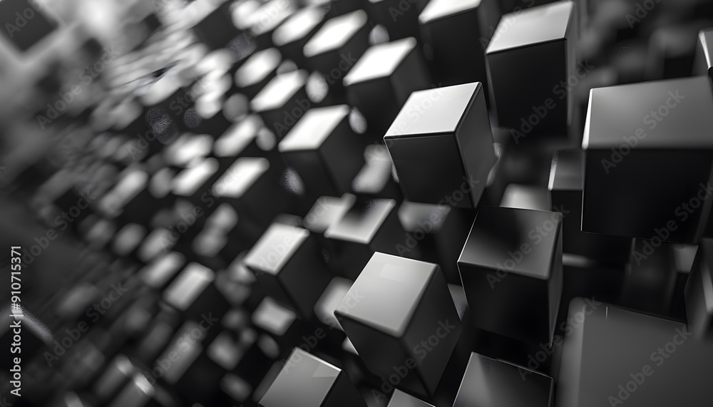 A close-up of a black cube pattern