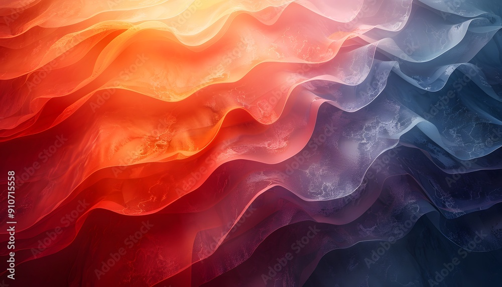 Fototapeta premium Abstract wavy background with red and blue colors