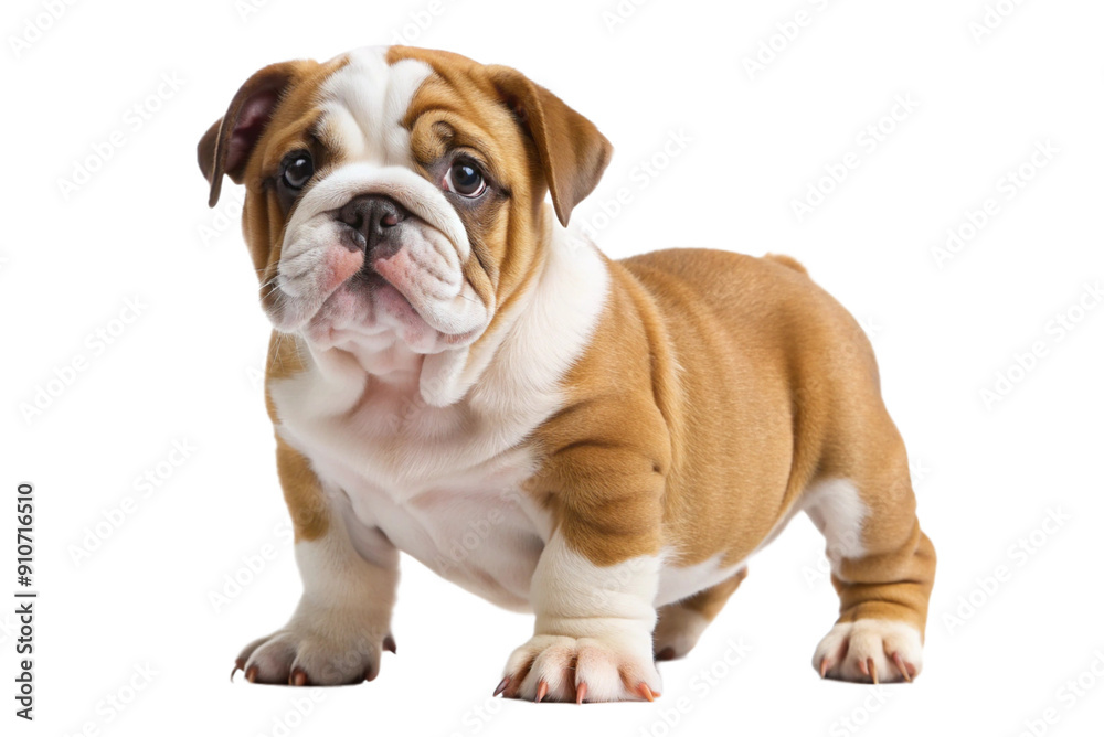 Bulldog Puppy, isolated on white background. Generative AI. Bulldog Puppy, isolated on white background. Generative AI.