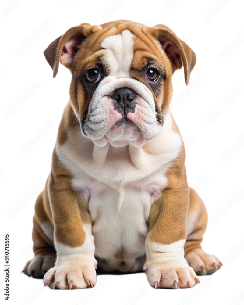 Bulldog Puppy, isolated on white background. Generative AI. Bulldog Puppy, isolated on white background. Generative AI.