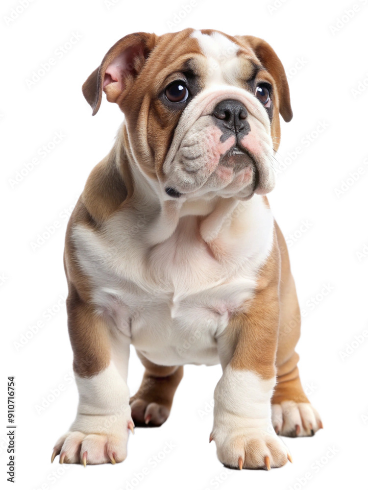 Bulldog Puppy, isolated on white background. Generative AI. Bulldog Puppy, isolated on white background. Generative AI.