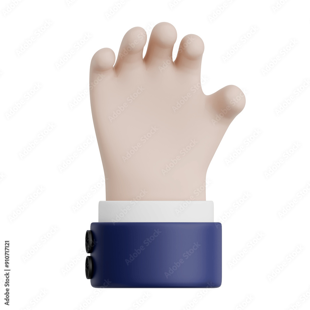 3D Rendered Hand Gesture Gripping. Transparent Background 3D Rendered Hand Gesture Gripping. Transparent Background