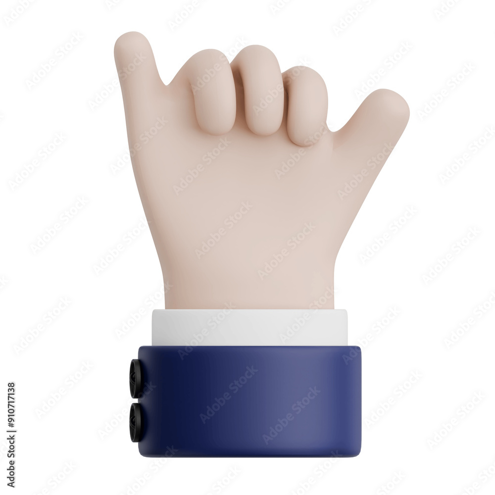 3D Rendered Hand Gesture Call Signing. Transparent Background 3D Rendered Hand Gesture Call Signing. Transparent Background