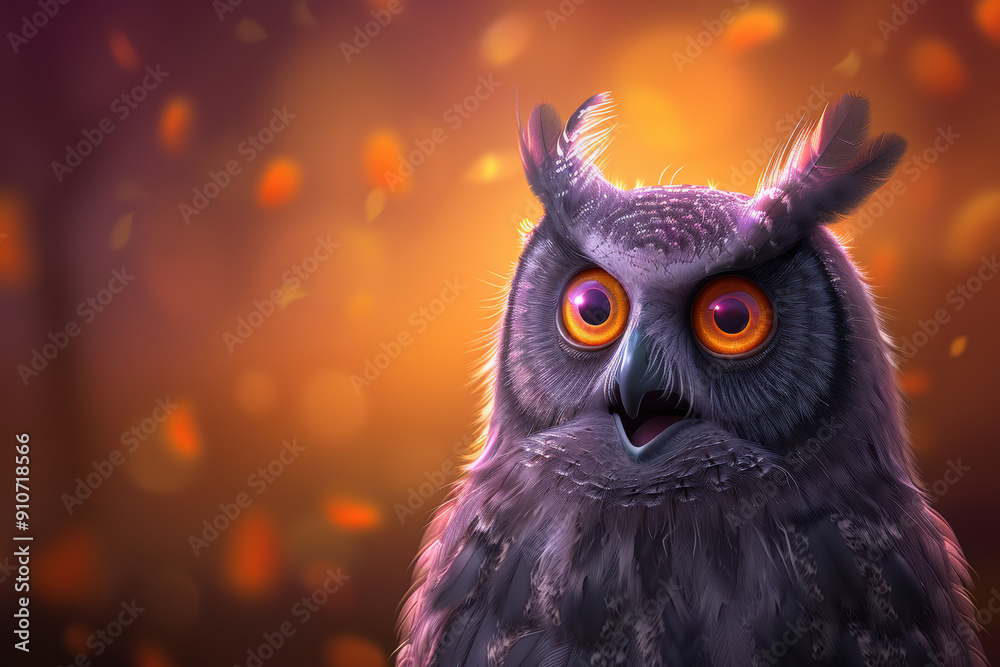Owl Illustration in Animated Style Owl Illustration in Animated Style