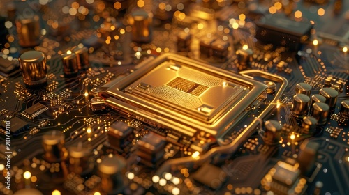 Installation of the central processing unit and slots for random access memory on the motherboard