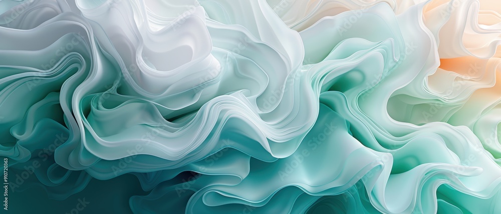 Fototapeta premium Serene Abstract Pastel Waves - A Tranquil Oceanic Composition