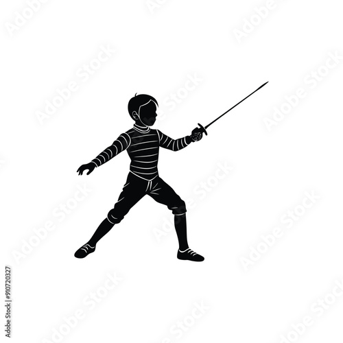boy fencing silhouette
