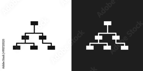 Chart tree icon line art vector