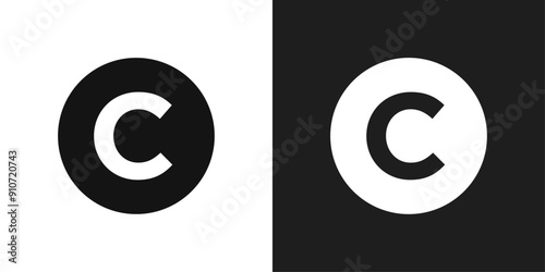 Copyright icon line art vector