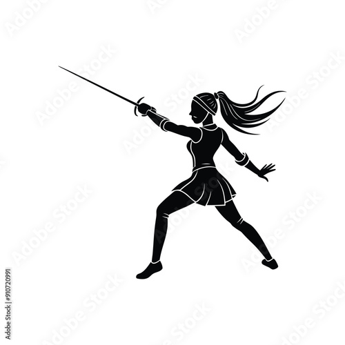 girl fencing silhouette

