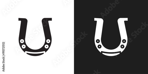 Horseshoe icon line art vector