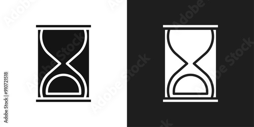 Hourglass end icon line art vector