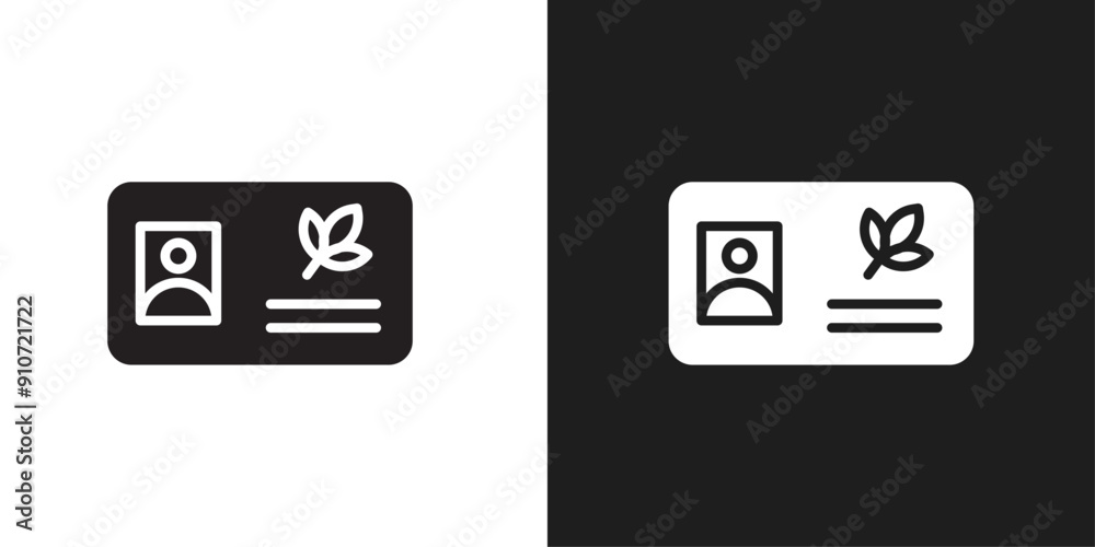 Medical marijuana card icon line art vector Medical marijuana card icon line art vector
