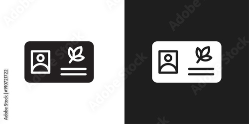 Medical marijuana card icon line art vector