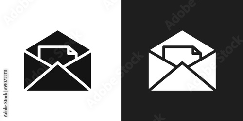 Open envelope icon line art vector