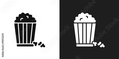 Popcorn icon line art vector