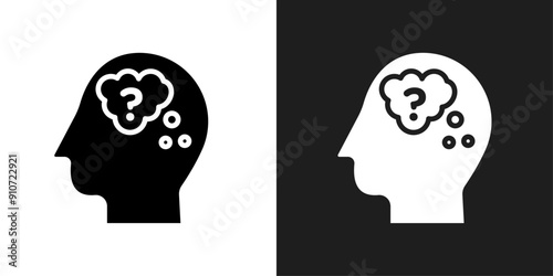 Thinking icon line art vector