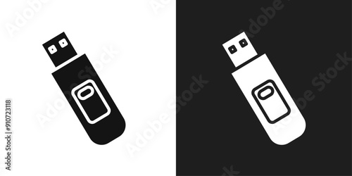 USB pendrive icon line art vector