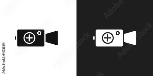Add Video icon line art vector