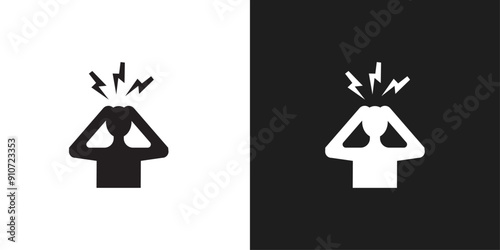 Anxiety or stress icon line art vector