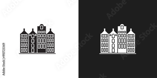 Amsterdam icon line art vector